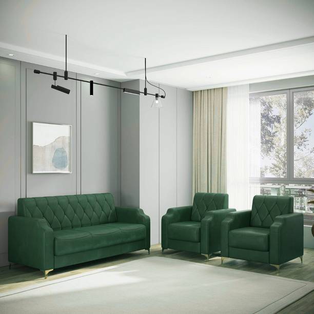 WESTIDO Leatherette 3 + 1 + 1 Sofa Set