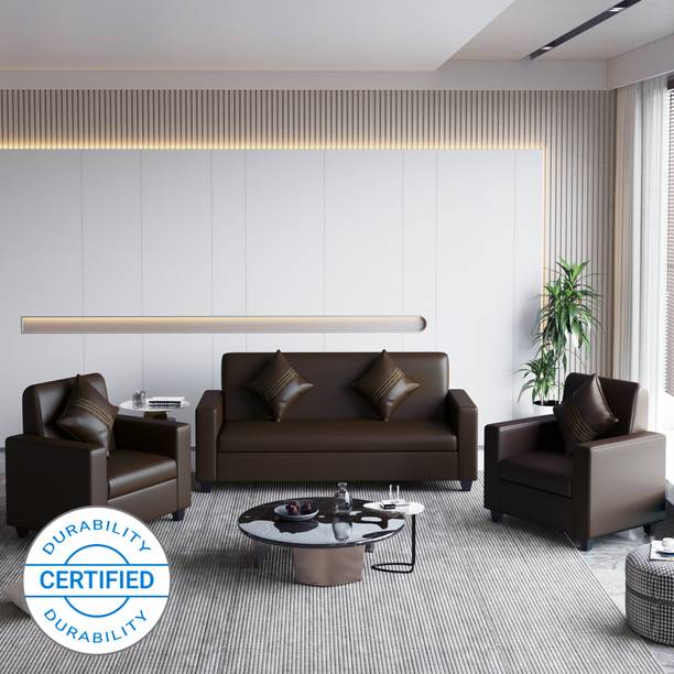 Flipkart Perfect Homes Crete Leatherette 3 + 1 + 1 Sofa Set