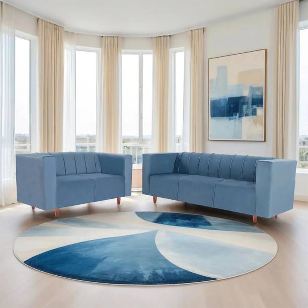 Seventh Heaven Sydney 5 Seater Sofa Set, Plush Suede Fabric Fabric 3 + 2 Sofa Set