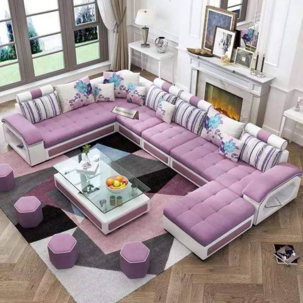 Zikra Dapper Interchangebale U Shape Fabric 12 Seater  Sofa
