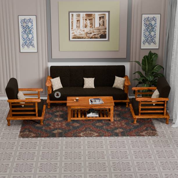Mamta Home Furniture Solid Sheesham Wood 5 Seater Sofa Set for Home & Living Room Office Fabric 3 + 1 + 1 Sofa Set