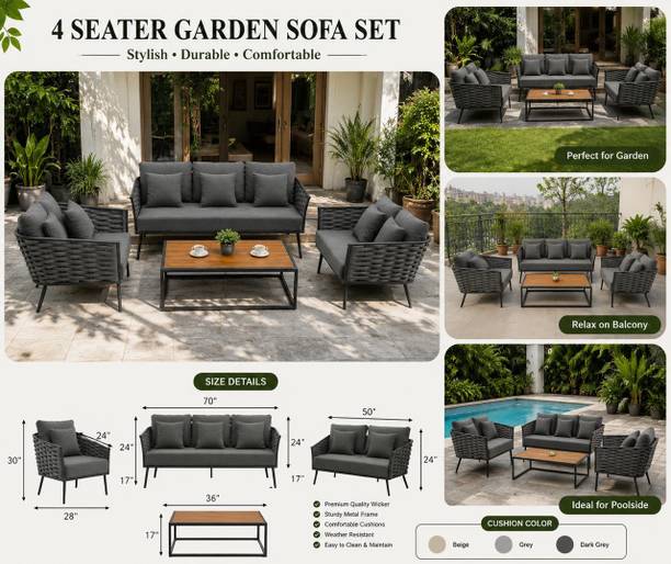 AANU CLASSIC METAL SERIES Fabric 3 + 1 + 1 Sofa Set
