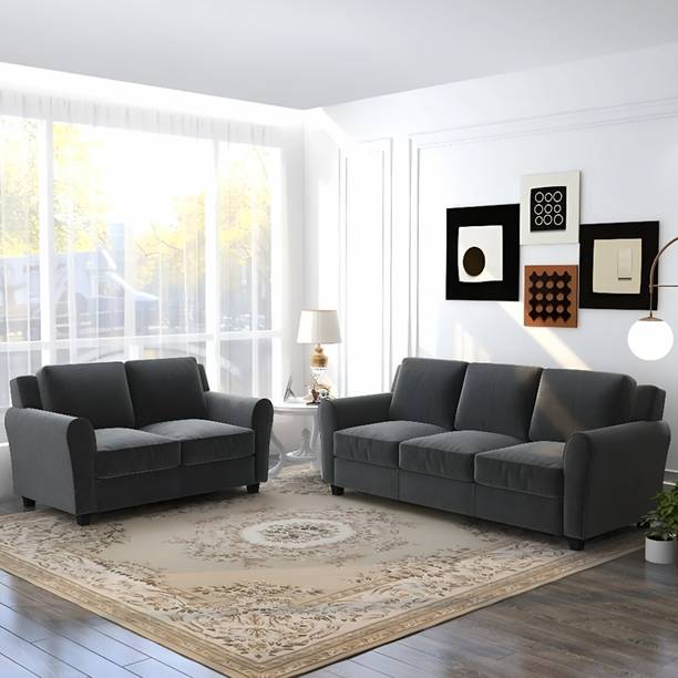 Homeify Ewan 5 Seater Modern Comfy Sofa Set for Living Room Fabric 3 + 2 Sofa Set