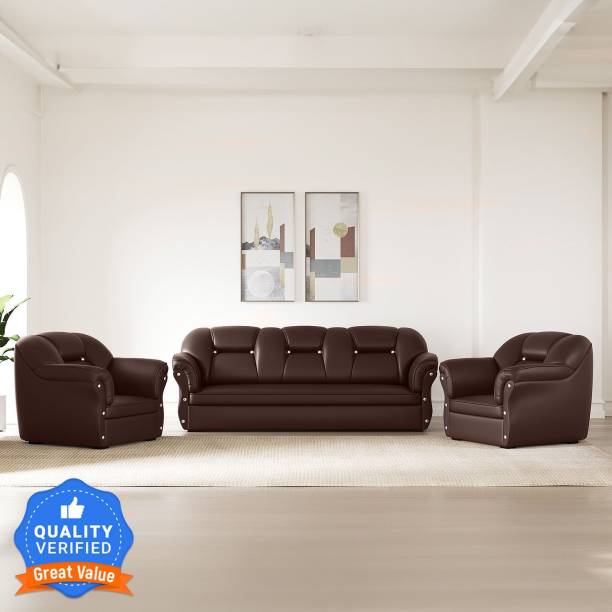 Flipkart Perfect Homes Bella Leatherette 3 + 1 + 1 Sofa Set