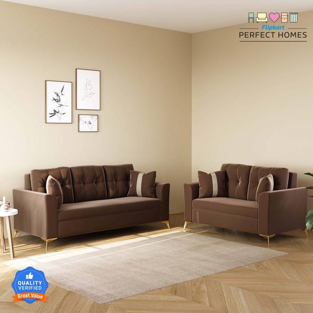Flipkart Perfect Homes Solo Breathable, Elegant, Durable Easy Clean & Modern Appeal Fabric 3 + 2 Sofa Set
