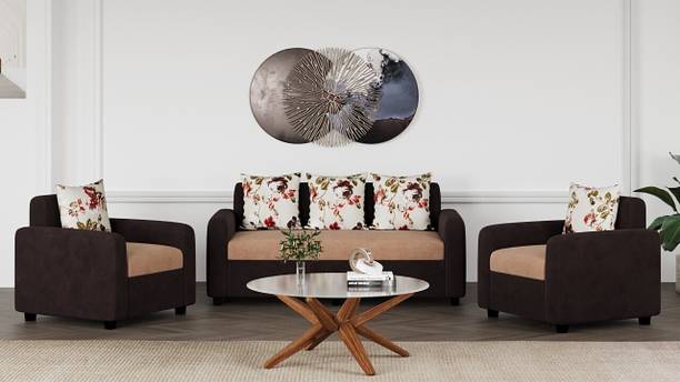 ELTOP LILY Printed Cushion Fabric 3 + 1 + 1 Sofa Set