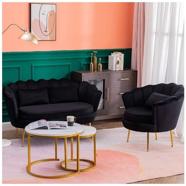 Smarts collection beautiful fabric sofa set with metal legs for your living room, bedroom, office Fabric 2 + 1 + 1 Sofa Set