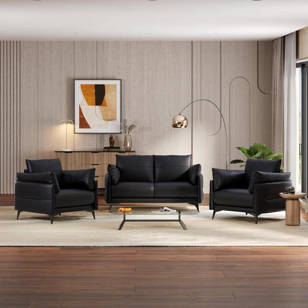 Wakefit Komodo Leatherette 3 + 1 + 1 Sofa Set