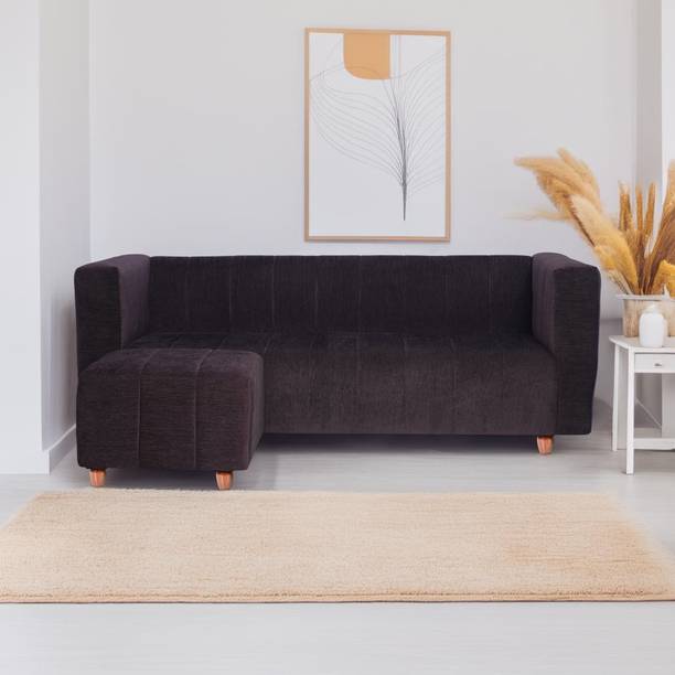 Seventh Heaven Tokyo 4 Seater Sofa with Ottoman, Chenille Molfino Fabric: 1 year Warranty Fabric 3 + 1 Sofa Set