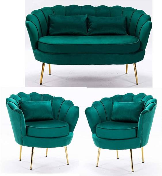 Smarts collection beautiful fabric sofa set with metal legs for your living room, bedroom, office Fabric 2 + 1 + 1 Sofa Set