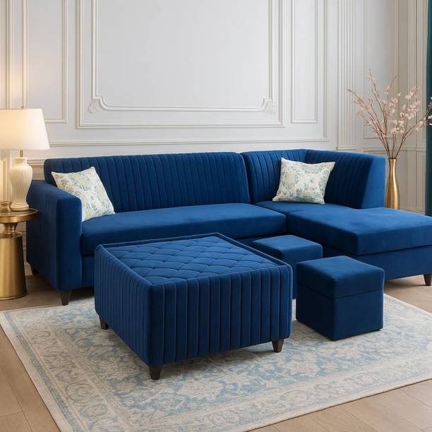 WAKESURE Premium Quality RHS Velvet Fabric 3 + 2 + 2 + 1 Sofa Set