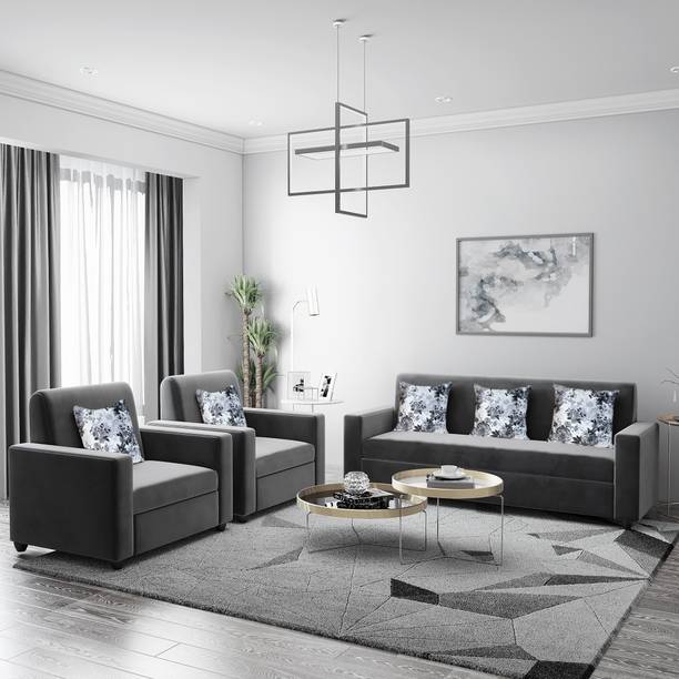 Bharat Lifestyle Desy Fabric 3 + 1 + 1 Sofa Set