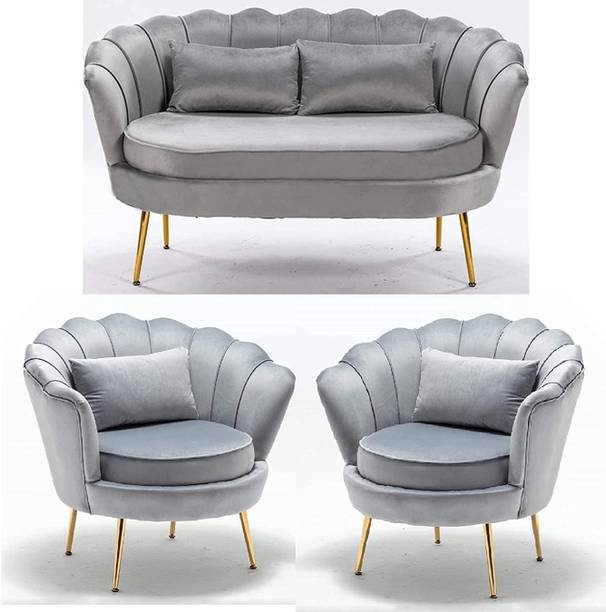 Smarts collection beautiful fabric with metal legs for your living room, bedroom, office Fabric 2 + 1 + 1 Sofa Set