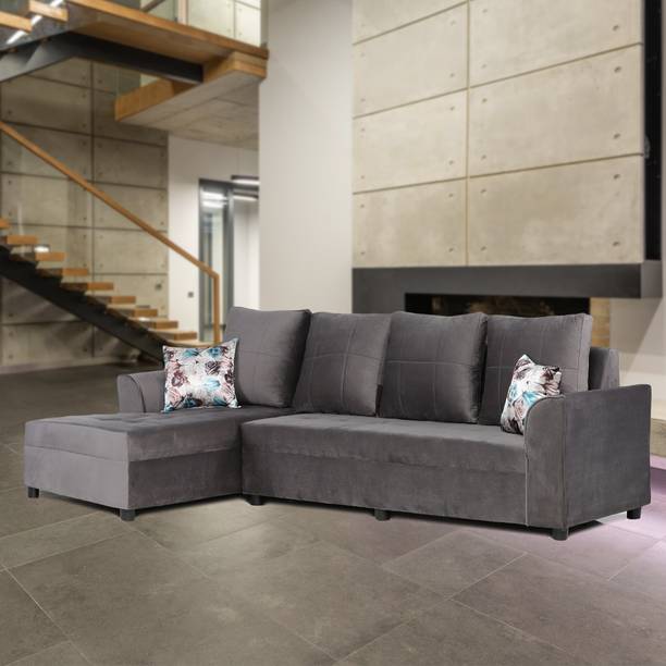 Fusion Furniture Factory Fusion Furniture Rapid L Shape Fabric 3 + 2 Sofa Set