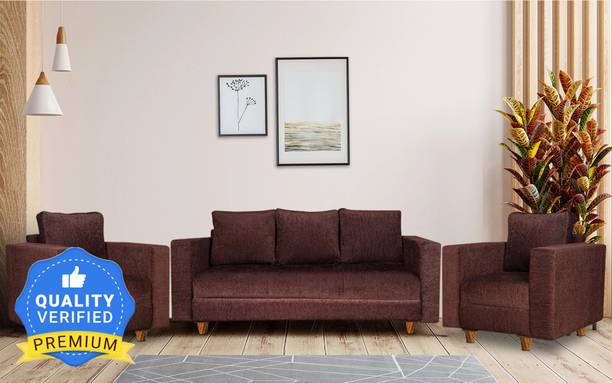 Seventh Heaven Rio 5 Seater Sofa Set, Chenille Molfino Fabric with 2 Year Warranty Fabric 3 + 1 + 1 Sofa Set