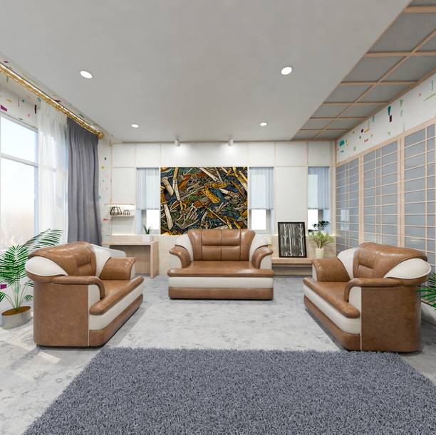 Sekar Lifestyle Butterfly Series Leatherette 2 + 1 + 1 Sofa Set