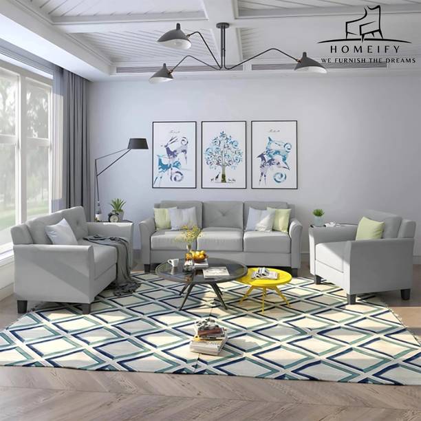 Homeify Miami Fabric For Living Room Fabric 3 + 2 + 1 Sofa Set