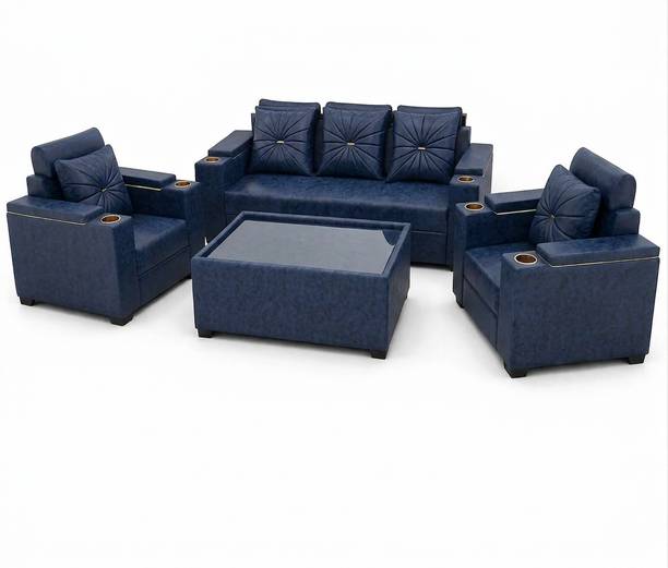Woodtronic Half-leather 3 + 1 + 1 Sofa Set