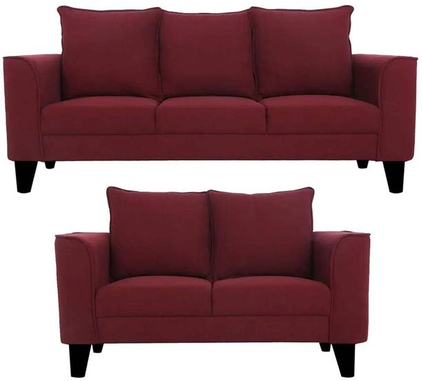 Adonika Berno 3+2 Sofa Sets Fabric 5 Seater Sofa Set for Living Room Solid Wood 3 + 2 Sofa Set