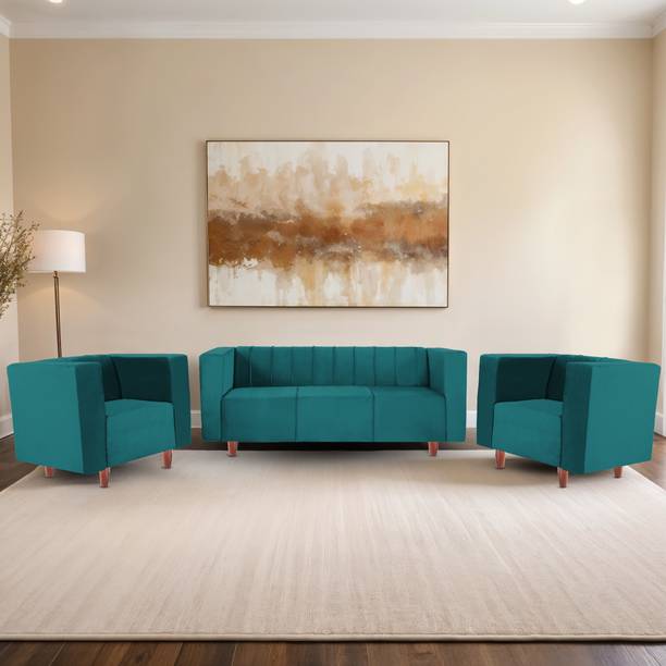 Seventh Heaven Sydney 5 Seater Sofa Set, Chenille Molfino Fabric with 1 Year Warranty Fabric 3 + 1 + 1 Sofa Set