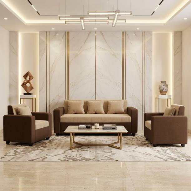 WAKESURE Premium Quality Velvet Fabric 3 + 1 + 1 Sofa Set