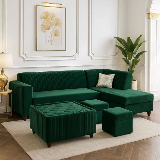 WAKESURE Premium Quality RHS Velvet Fabric 3 + 2 + 2 + 1 Sofa Set