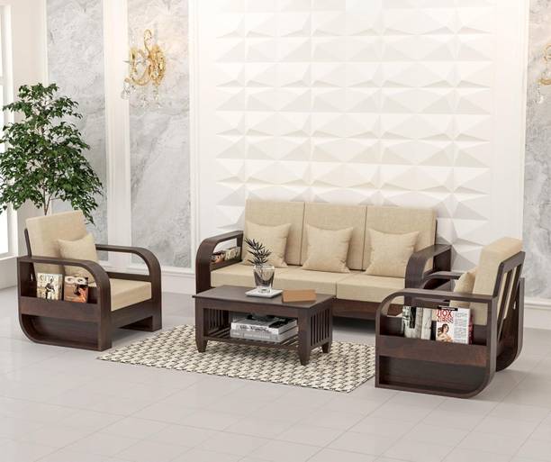 Surya Crafts Solid Sheesham Wooden Sofa Set For Living Room | Solid Wood 3 + 1 + 1 Sofa Set