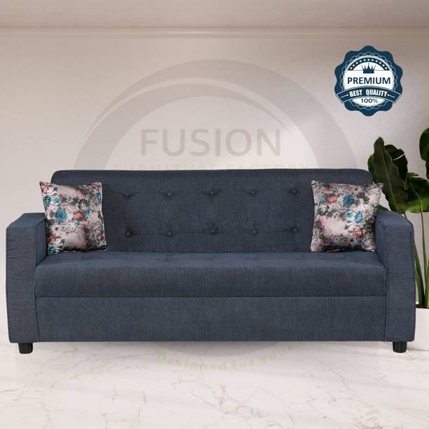 Fusion Furniture Factory 3 Seater Dark Grey Falcon Sofa Fabric 3 Seater  Sofa