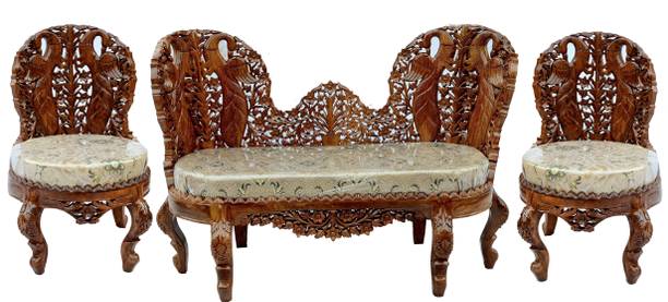 MAM ENTERPRISE Wooden (Rosewood) Sheesham Wood Sofa Set of 5 Seater Fabric 3 + 1 + 1 Sofa Set