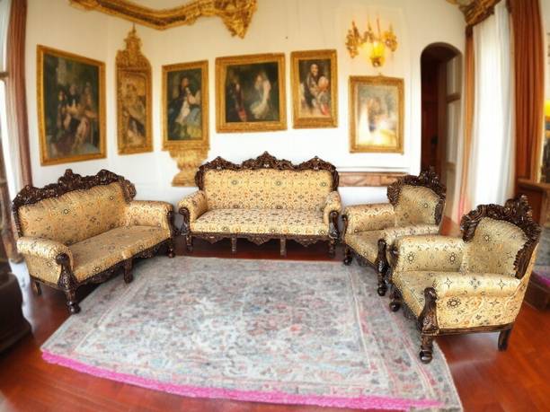 W.S.HANDICRAFTS Solid Wood 3 + 2 + 1 + 1 Sofa Set
