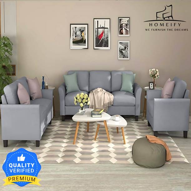 Homeify Wood Swiss 5- to 6-Seater Sofa 3+2+1 Sofa Set for Living Room Fabric 3 + 2 + 1 Sofa Set