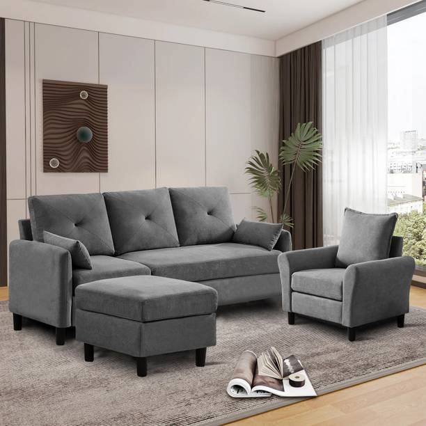 Flipkart Perfect Homes 4 Seater Sofa Set Fabric 3 + 1 Sofa Set