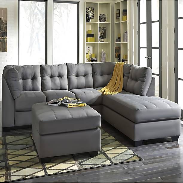Homeify Fox Fabric 6 Seater L Shape Sofa Set for Living Room Fabric 6 Seater  Sofa