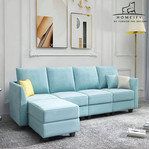 Homeify Katelyn 5 Seater Sectional Sofa for Living Room Fabric 5 Seater  Sofa