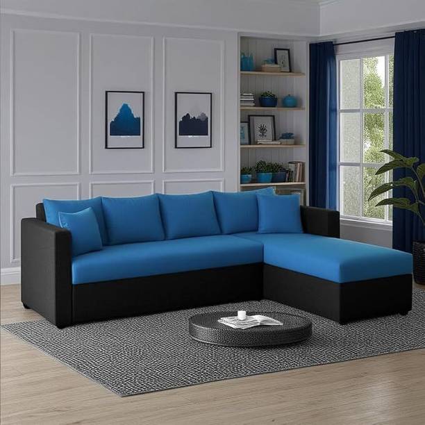 COUCHPOTATO Premium Quality Velvet RHS Velvet Fabric 3 + 2 + 1 Sofa Set