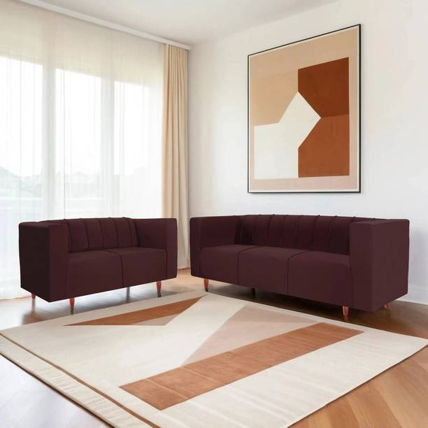 Seventh Heaven Sydney 5 Seater Sofa Set, Plush Suede Fabric Fabric 3 + 2 Sofa Set