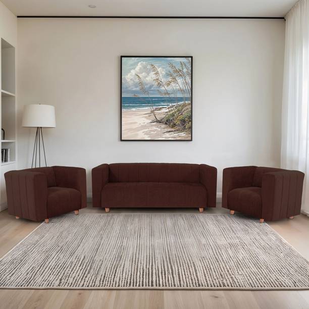 Seventh Heaven Tokyo 5 Seater Sofa Set, Chenille Molfino Fabric with 1 Year Warranty Fabric 3 + 1 + 1 Sofa Set