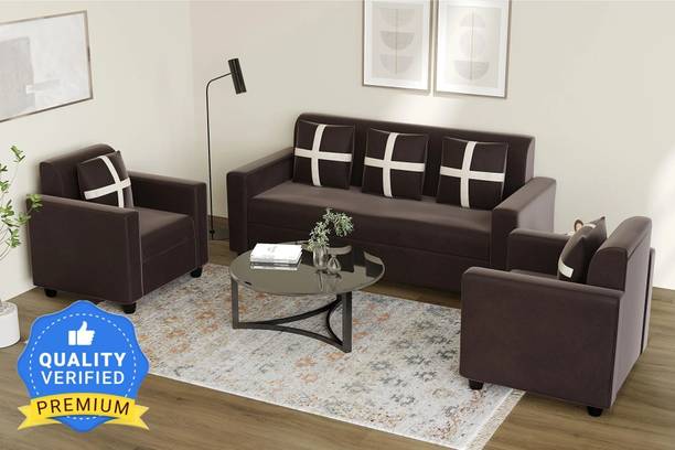 Craftjar Fully Fabric Upholstered Sofa Set For Living Room | Office | Guest Room | Fabric 3 + 1 + 1 Sofa Set