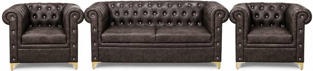 Woodtronic Leather 3 + 1 + 1 Sofa Set