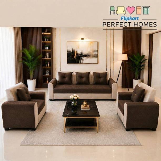 Flipkart Perfect Homes Aroha Premium Fabric 3 + 1 + 1 Sofa Set