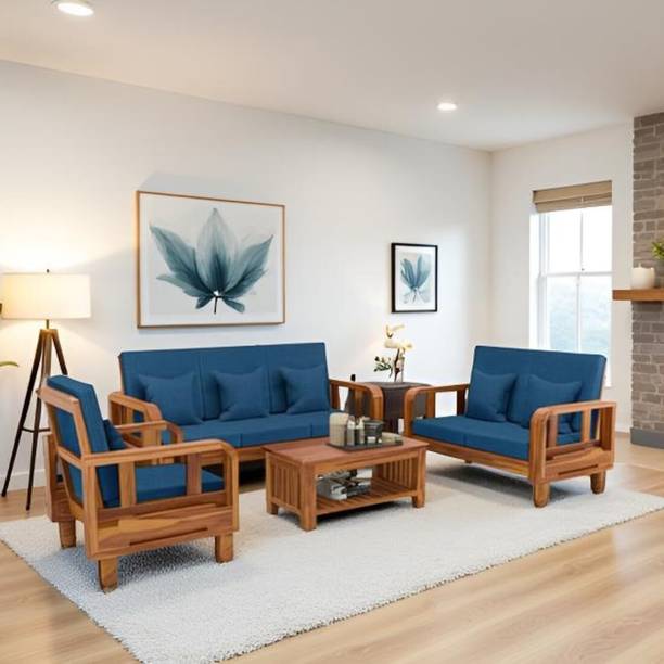 Kendalwood Furniture Solid Wooden for living Room Furniture with Center Table Fabric 3 + 2 + 1 Sofa Set