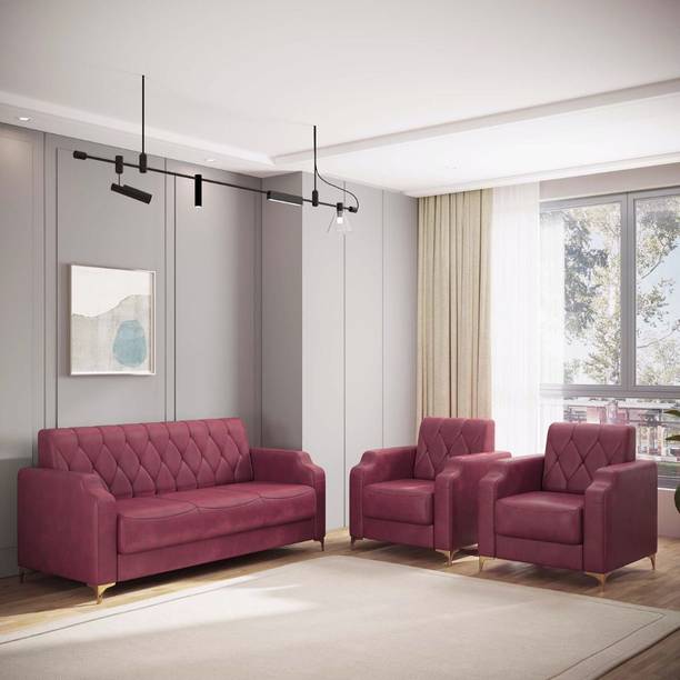 WESTIDO Leatherette 3 + 1 + 1 Sofa Set