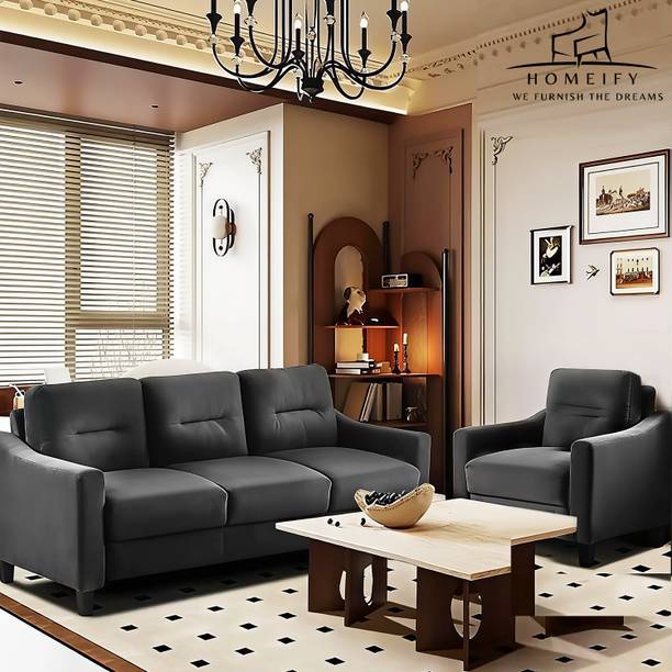 Homeify Castro 4 Seater Fabric 3+1 Sofa Set for Living Room Fabric 3 + 2 Sofa Set