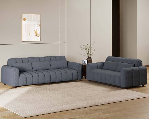 RM HOME Treasure Boucle Premium Fab HR Foam Modern Design Soft Seating Ultimate Comfort Fabric 3 + 2 Sofa Set