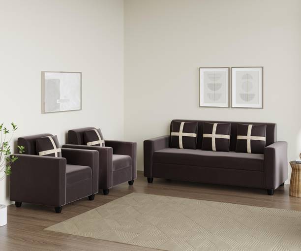 TAJ WORLD Box Model Fabric 3 + 1 + 1 Sofa Set
