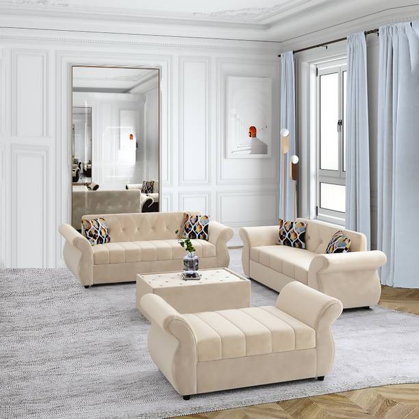 Bharat Lifestyle Alina Fabric 3 + 2 + 2 Sofa Set