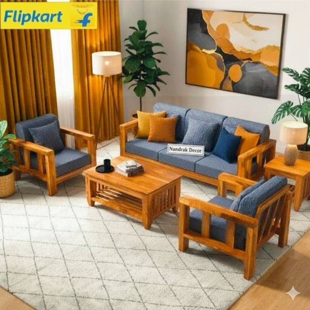 Nandrak Decor SOLID SHEESHAM WOOD 5 SEATER SOFA SET FOR LIVING ROOM Solid Wood 3 + 1 + 1 Sofa Set