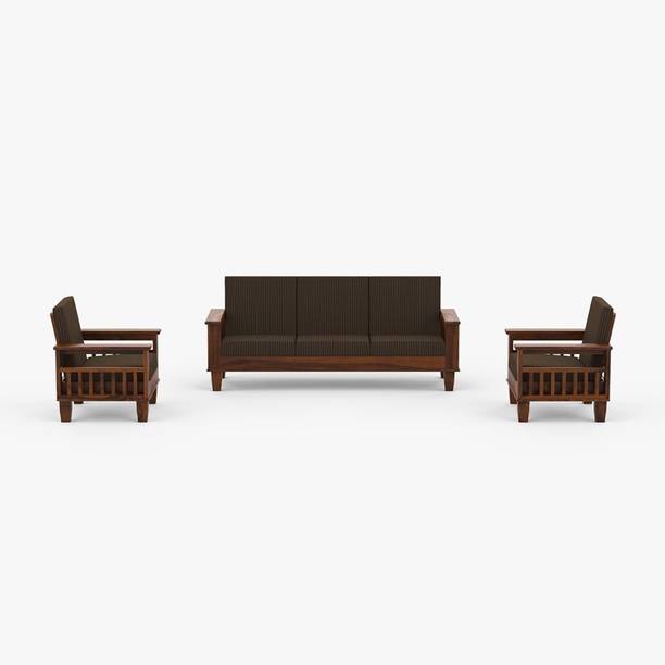Taskwood Furniture Solid Sheesham Wood For Living Room / Office/ Hotel/ Café| Fabric 3 + 1 + 1 Sofa Set