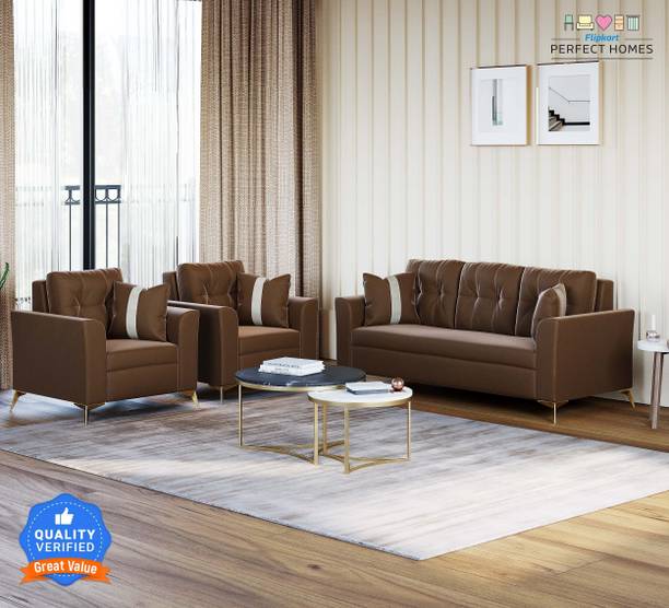 Flipkart Perfect Homes Solo Breathable, Elegant, Durable Easy Clean & Modern Appeal Fabric 3 + 1 + 1 Sofa Set