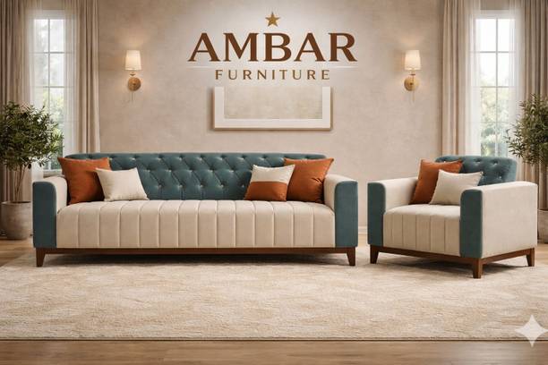 AMBAR AM0012 Solid Wood 3 + 1 Sofa Set